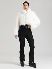 Women's Gsou Snow Glacier Vogue Faux Fluffy Fur Top Ski Jumpsuit