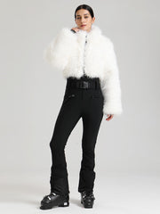 Women's Gsou Snow Glacier Vogue Faux Fluffy Fur Top Ski Jumpsuit