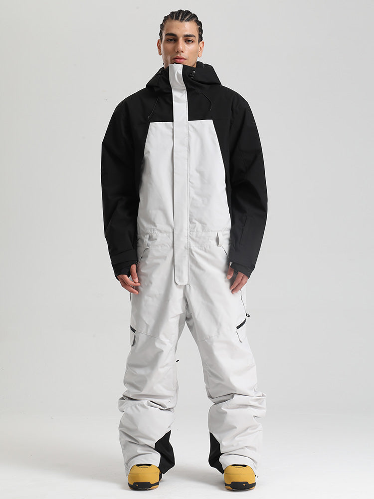 Men's Backcountry Explorer One Piece Cargo Ski Suits Full Body Snowsuits