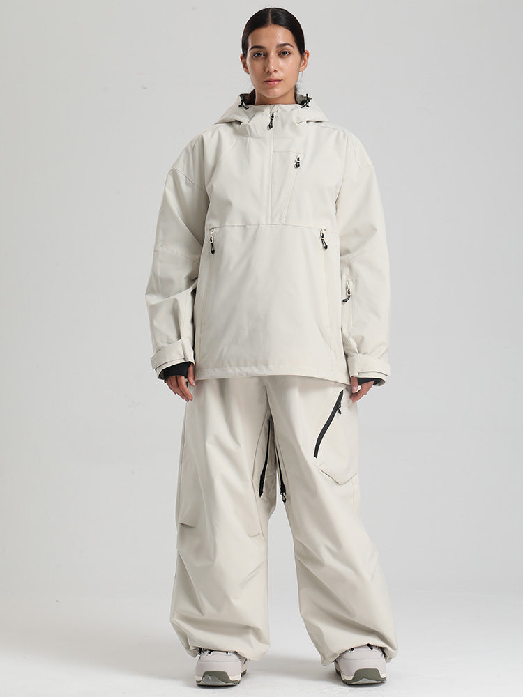 Women's Gsou Snow Durable Mountain Vibe Pullover Anorak Baggy Snow Suits