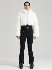 Women's Gsou Snow Glacier Vogue Faux Fluffy Fur Top Ski Jumpsuit