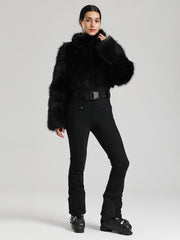 Women's Gsou Snow Glacier Vogue Faux Fluffy Fur Top Ski Jumpsuit