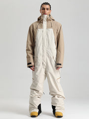 Men's Backcountry Explorer One Piece Cargo Ski Suits Full Body Snowsuits