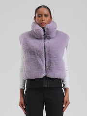 Chaleco de esquí de invierno de moda de polar de pelo alto Mountain Luxe para mujer
