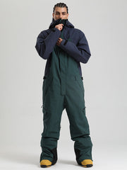 Men's Backcountry Explorer One Piece Cargo Ski Suits Full Body Snowsuits