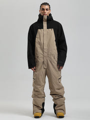 Men's Backcountry Explorer One Piece Cargo Ski Suits Full Body Snowsuits