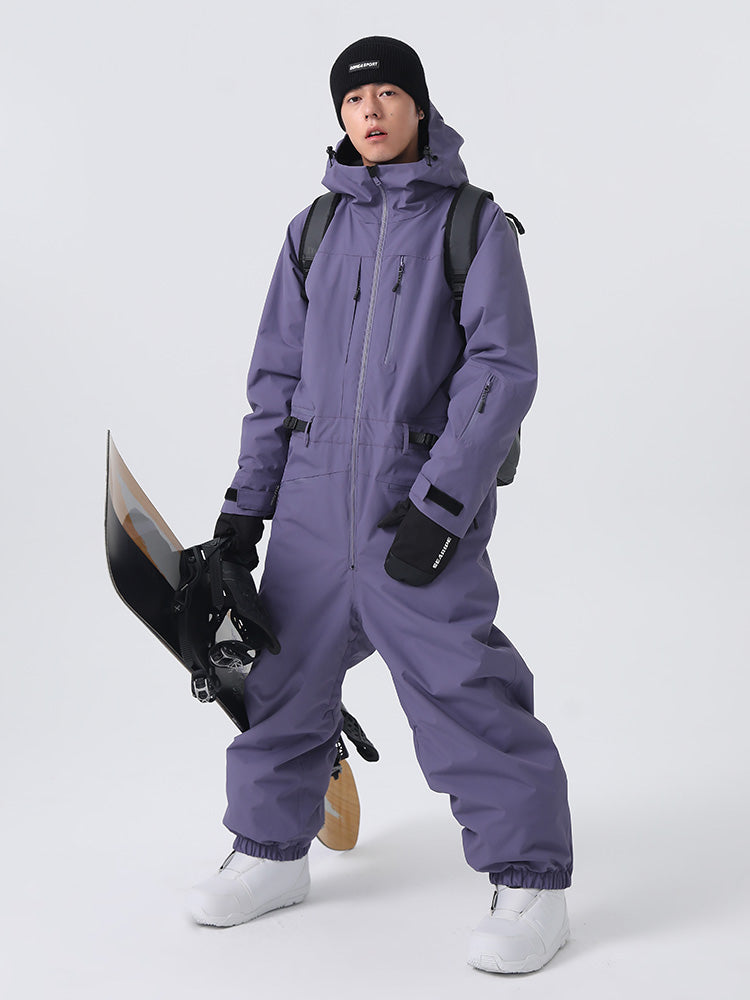 Men's Searipe Mountain Freerider One Piece Ski Suits Full Body Baggy Snowsuits