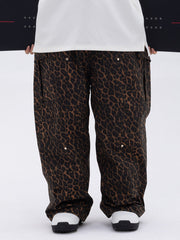 Men's Double Knee Mountain Freestyle Baggy Camo Snow Pants