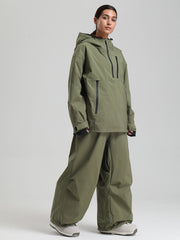 Women's Gsou Snow Durable Mountain Vibe Pullover Anorak Baggy Snow Suits