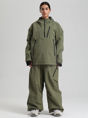 Women's Gsou Snow Durable Mountain Vibe Pullover Anorak Baggy Snow Suits