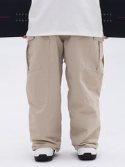 Men's Double Knee Mountain Freestyle Baggy Camo Snow Pants