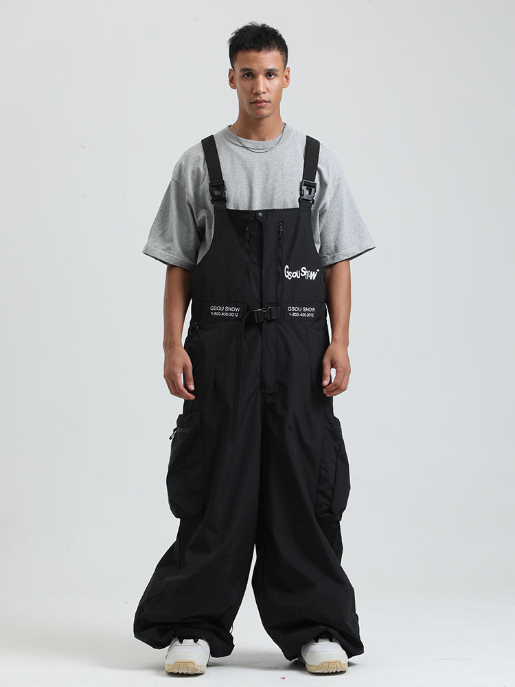 GSOU SNOW - Petos de snowboard para hombre, petos de esquí muy holgados, pantalones de nieve holgados, monos impermeables con aislamiento para invierno