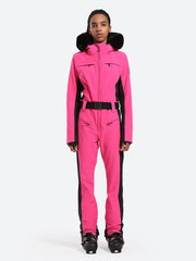 Gsou Snow Women's Classic Faux Fur One Piece Ski Suit