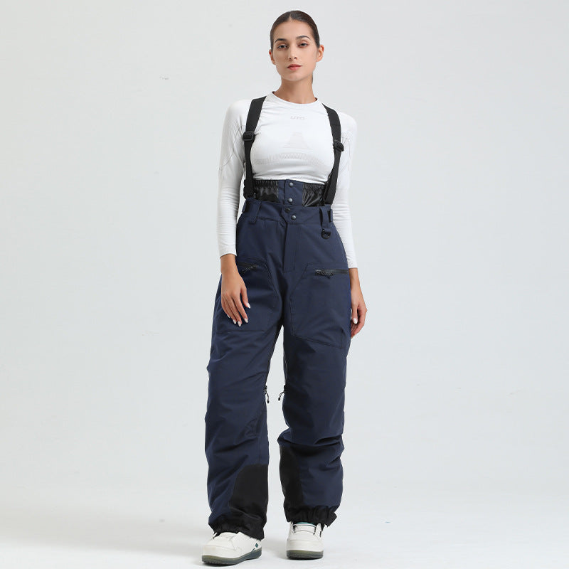 Women's Gsou Snow Durable Mountain Pro All Function Cargo Snow Bibs Pants