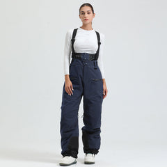 Women's Gsou Snow Durable Mountain Pro All Function Cargo Snow Bibs Pants