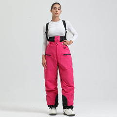 Women's Gsou Snow Durable Mountain Pro All Function Cargo Snow Bibs Pants