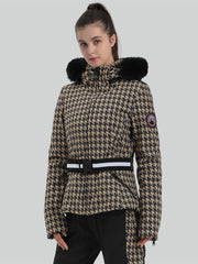 Gsou Snow Women's Short Slim Fit Hooded Ski Jacket