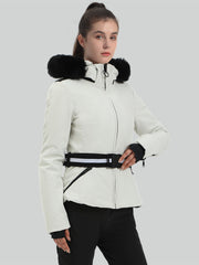 Gsou Snow Women's Short Slim Fit Hooded Ski Jacket