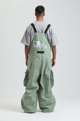 GSOU SNOW - Petos de snowboard para hombre, petos de esquí muy holgados, pantalones de nieve holgados, monos impermeables con aislamiento para invierno