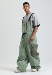 GSOU SNOW - Petos de snowboard para hombre, petos de esquí muy holgados, pantalones de nieve holgados, monos impermeables con aislamiento para invierno