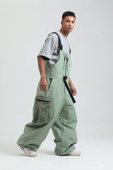 GSOU SNOW - Petos de snowboard para hombre, petos de esquí muy holgados, pantalones de nieve holgados, monos impermeables con aislamiento para invierno