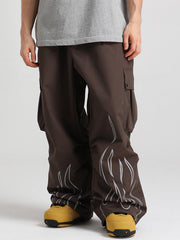 Men's Gsou Snow Furious Spark Reflective Fire Cargo Snow Pants