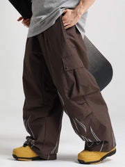 Men's Gsou Snow Furious Spark Reflective Fire Cargo Snow Pants