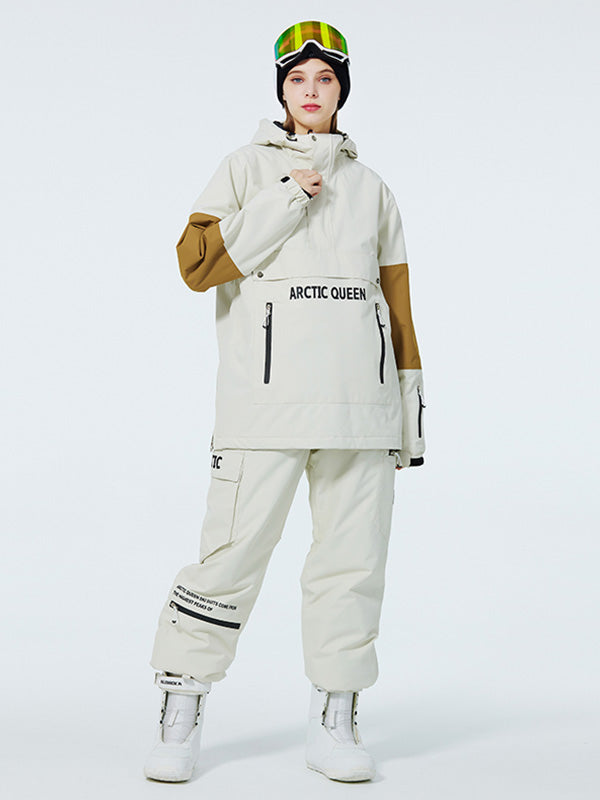 Trajes de nieve anorak con media cremallera SnowCrest FrostTrek para mujer