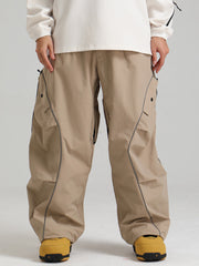 Women's Gsou Snow Luminous Edge Reflective Cargo Baggy Snow Pants