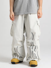 Men's Gsou Snow Furious Spark Reflective Fire Cargo Snow Pants