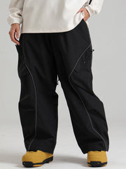 Women's Gsou Snow Luminous Edge Reflective Cargo Baggy Snow Pants