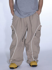 Men's Gsou Snow Luminous Edge Reflective Cargo Baggy Snow Pants