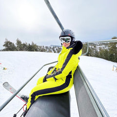 Traje de esquí de una pieza de piel sintética para mujer Over Ski 