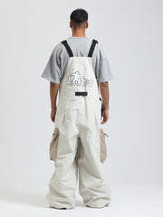 GSOU SNOW - Petos de snowboard para hombre, petos de esquí muy holgados, pantalones de nieve holgados, monos impermeables con aislamiento para invierno