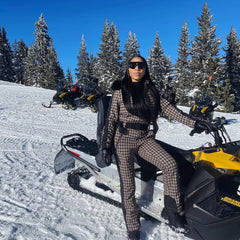 Traje de esquí de una pieza de piel sintética para mujer Over Ski 