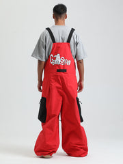 GSOU SNOW - Petos de snowboard para hombre, petos de esquí muy holgados, pantalones de nieve holgados, monos impermeables con aislamiento para invierno