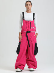 GSOU SNOW Petos de snowboard para mujer Petos de esquí súper holgados Pantalones de nieve sueltos Monos impermeables con aislamiento para invierno