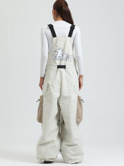 GSOU SNOW Petos de snowboard para mujer Petos de esquí súper holgados Pantalones de nieve sueltos Monos impermeables con aislamiento para invierno