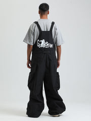 GSOU SNOW - Petos de snowboard para hombre, petos de esquí muy holgados, pantalones de nieve holgados, monos impermeables con aislamiento para invierno