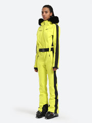 Traje de esquí de una pieza de piel sintética para mujer Over Ski 