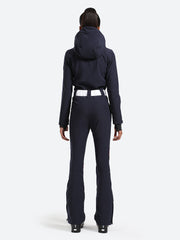 Over Ski Women's Stripe One Piece Ski Suit With Hood