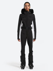 Gsou Snow Women's Classic Faux Fur One Piece Ski Suit