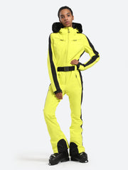 Traje de esquí de una pieza de piel sintética para mujer Over Ski 