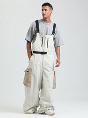 GSOU SNOW - Petos de snowboard para hombre, petos de esquí muy holgados, pantalones de nieve holgados, monos impermeables con aislamiento para invierno