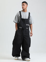 GSOU SNOW - Petos de snowboard para hombre, petos de esquí muy holgados, pantalones de nieve holgados, monos impermeables con aislamiento para invierno