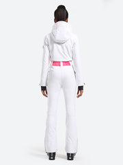 Over Ski Women's Stripe One Piece Ski Suit With Hood