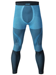 Gsou Snow Men's Winter Blue Ski Thermal Underwear Set Quick-Drying