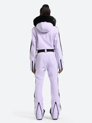 Traje de esquí de una pieza de piel sintética para mujer Over Ski 