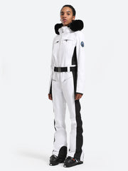 Gsou Snow Women's Classic Faux Fur One Piece Ski Suit