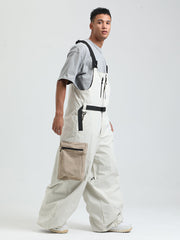 GSOU SNOW - Petos de snowboard para hombre, petos de esquí muy holgados, pantalones de nieve holgados, monos impermeables con aislamiento para invierno